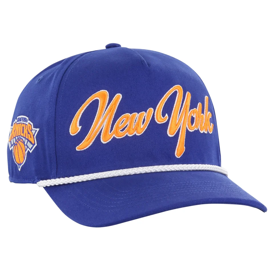 Durable Men's '47 Blue New York Knicks Overhand Logo Hitch Adjustable Hat - OSFA
