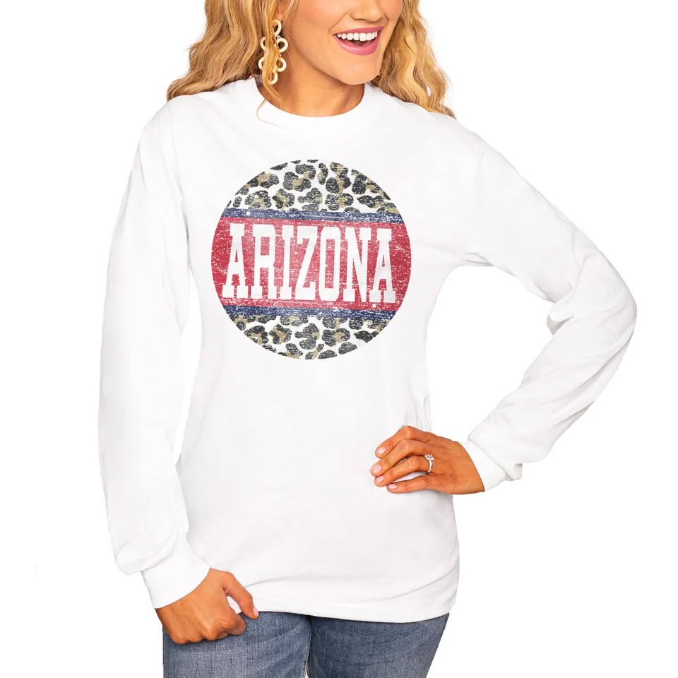 Portable Women's White Arizona Wildcats Scoop & Score Long Sleeve T-Shirt