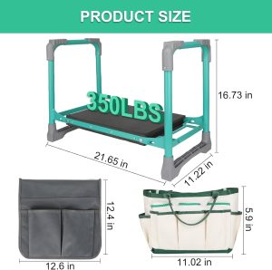 Glass Thickened WEILISEN Garden Kneeler & Seat. Garden Kneeler and Seat. 2-in-1 Foldable Garden Bench with Non-Slip EVA Foam Pad. Storage Bags. Glove