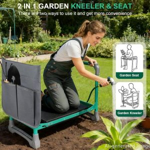 Glass Thickened WEILISEN Garden Kneeler & Seat. Garden Kneeler and Seat. 2-in-1 Foldable Garden Bench with Non-Slip EVA Foam Pad. Storage Bags. Glove