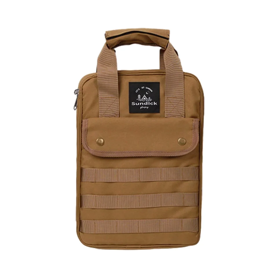 Storage Camping Utensils Organizer Travel Storage Bag Waterproof Container Cutting Board Bag Utensils Bag Pouch Cookware Bag for Camp Travel Hiking Brown