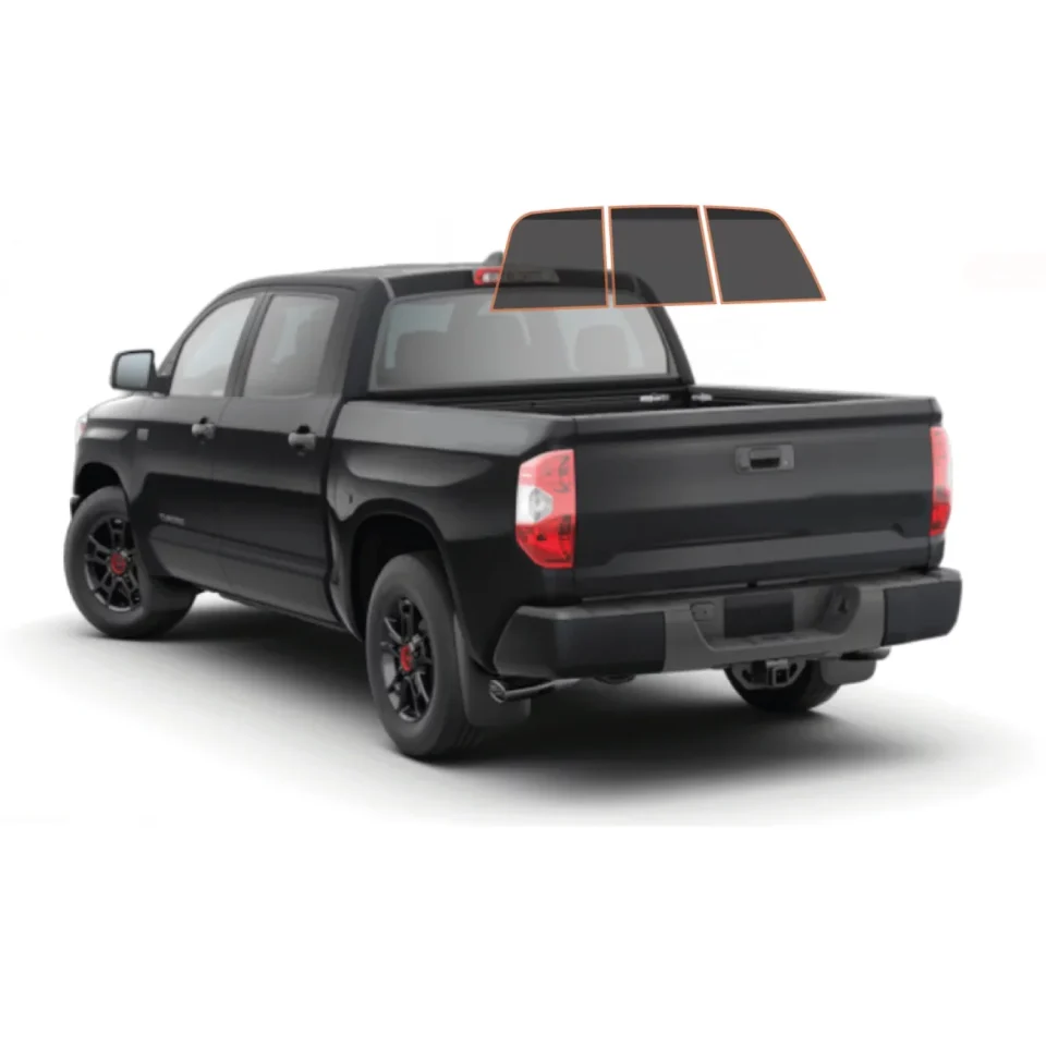 Easy-Clean MotoShield Pro Premium Professional 2mil Precut Ceramic Window Tint Film for 2007-2021 Toyota Tundra Crewmax ﾡﾪ (3pc Rear Windshield 5%) + Lifetime Warranty