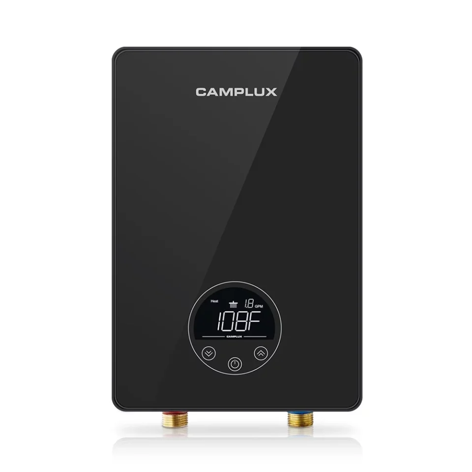 Outdoor Cooking Camplux 1.8 GPM Tankless Electric Water Heater 6kW 240V, TE06BPro Black