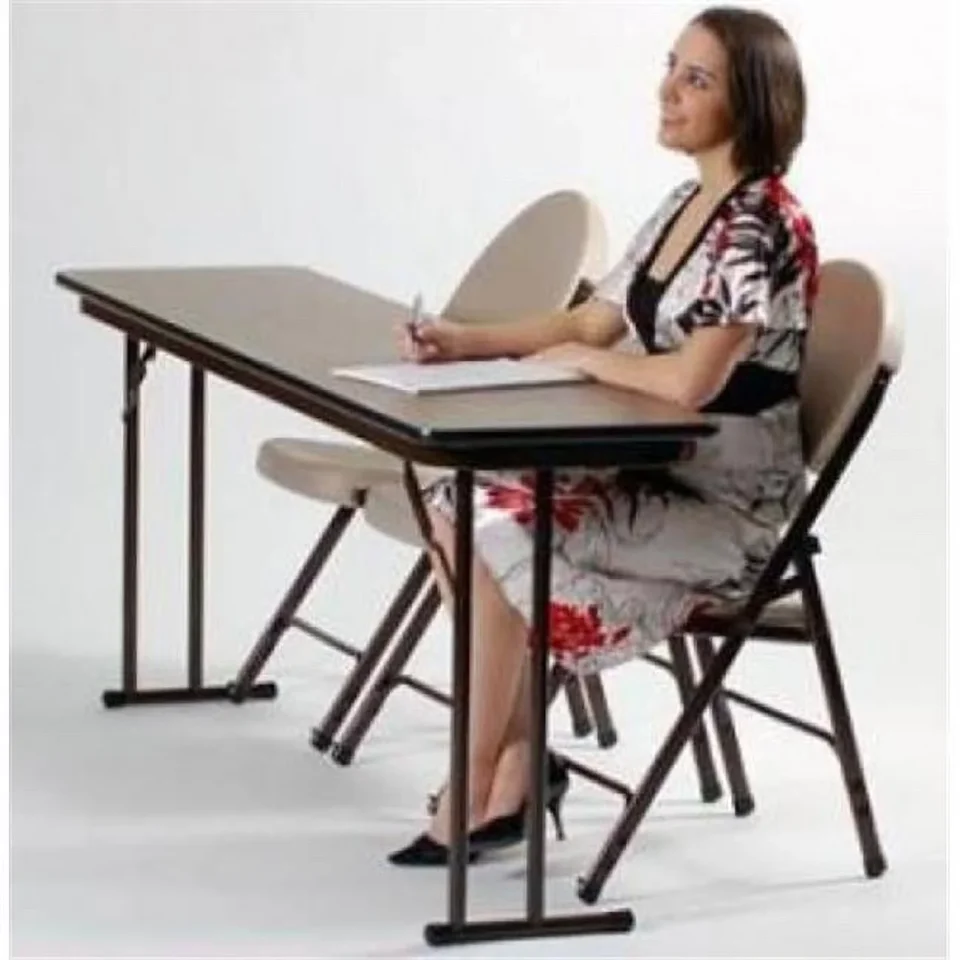 Best-Selling Correll 3/4 High Pressure Folding Seminar Table with Off-Set Leg Walnut