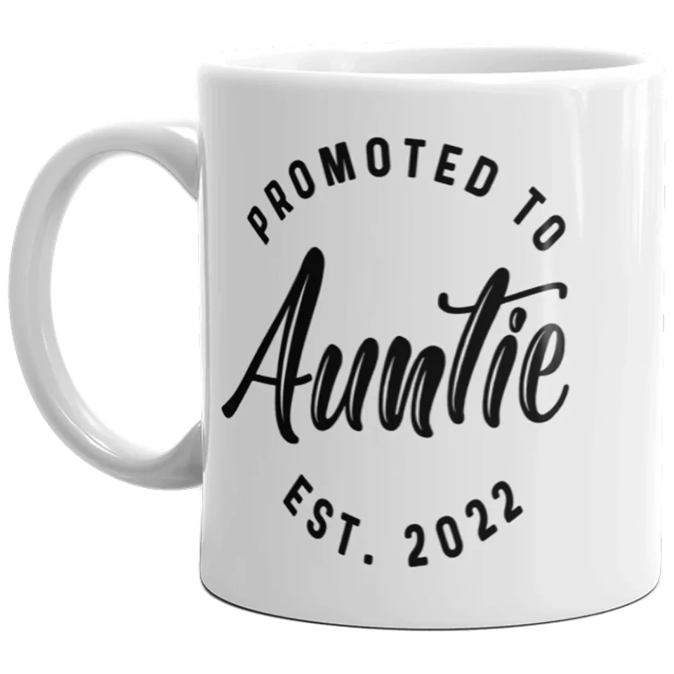 Bamboo Promoted To Auntie 2022 Mug Funny Family Baby Announcement Coffee Cup-11oz
