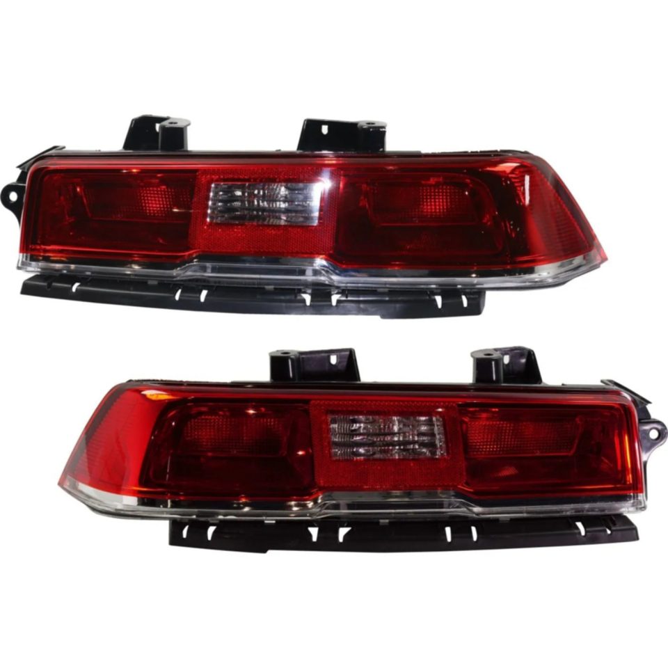 Essential BPA-Free Tail Light Set For 2014-2015 Chevrolet Camaro Left Right Clear/Red Halogen CAPA