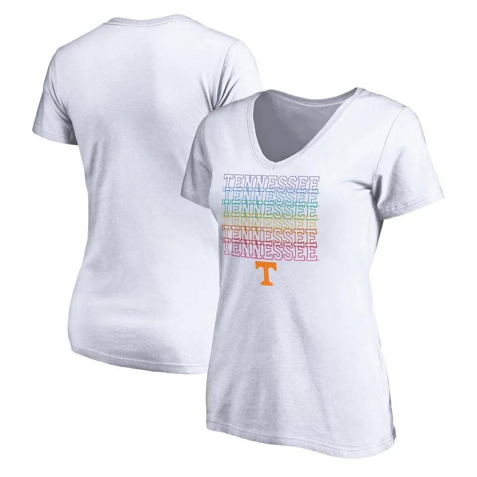 Clear Cooking Women's Fanatics Branded White Tennessee Volunteers City Pride V-Neck T-Shirt