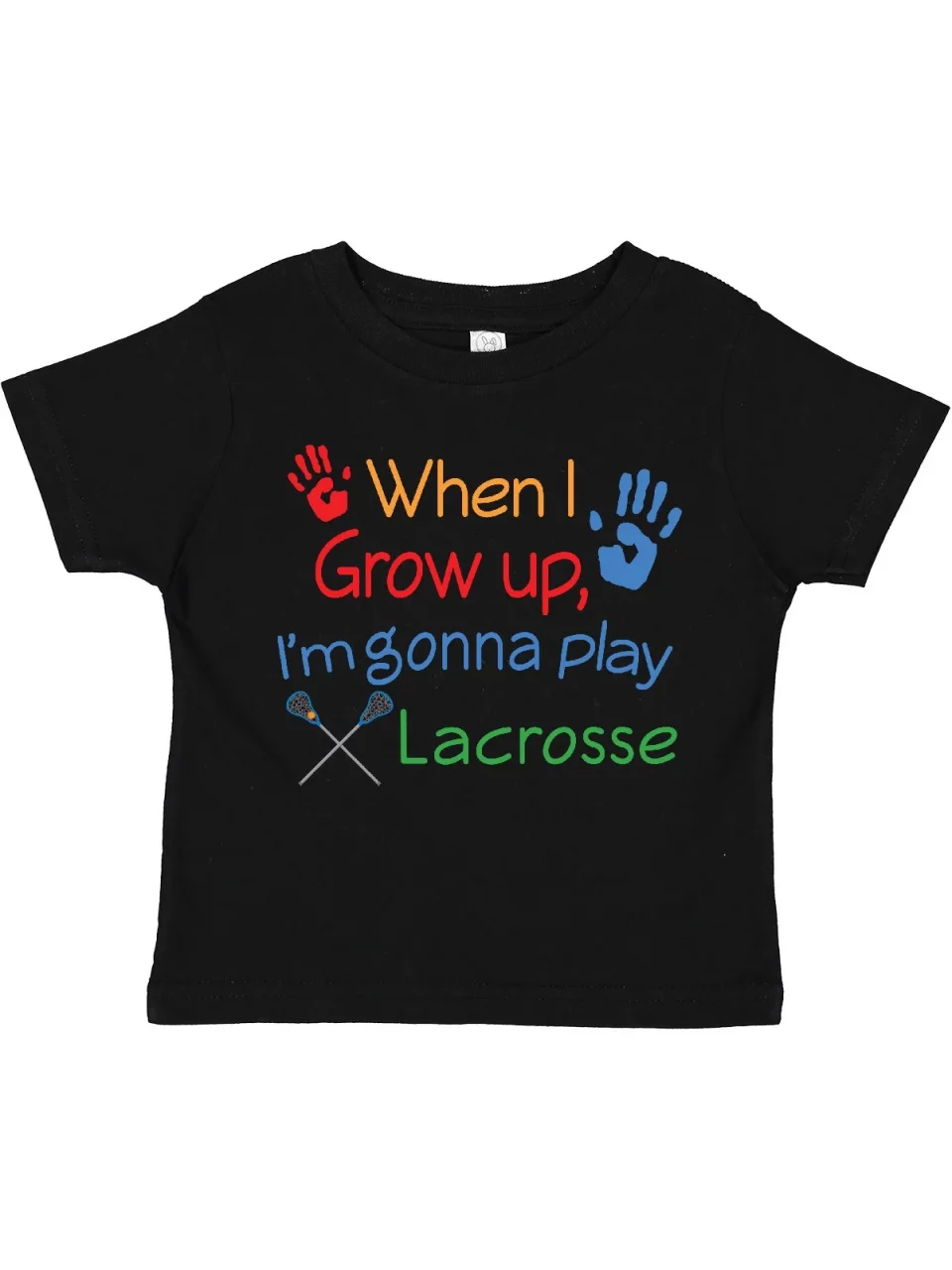Pure Natural Inktastic Lacrosse Baby Boys or Girls Toddler T-Shirt
