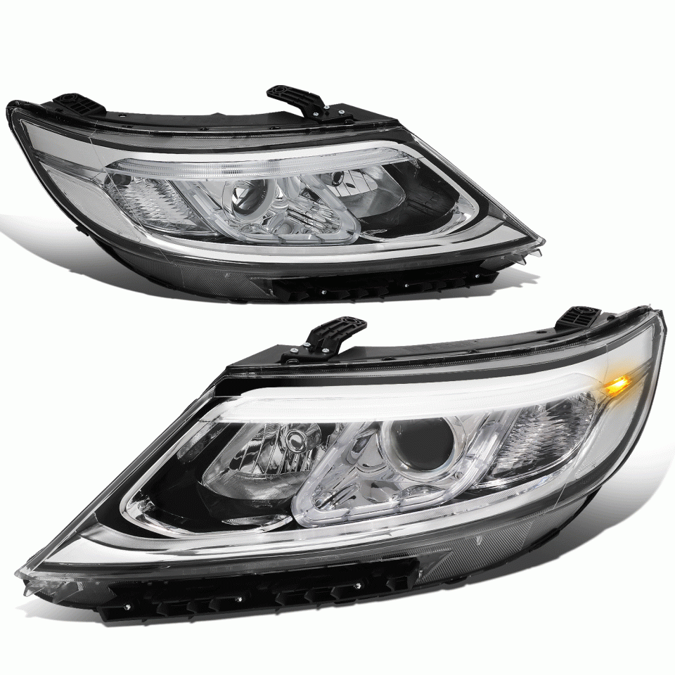 Eco-Friendly Clear 14-15 Sorento EX SX Pair LED DRL Bar Chrome/Clear Projector Headlights Lamps