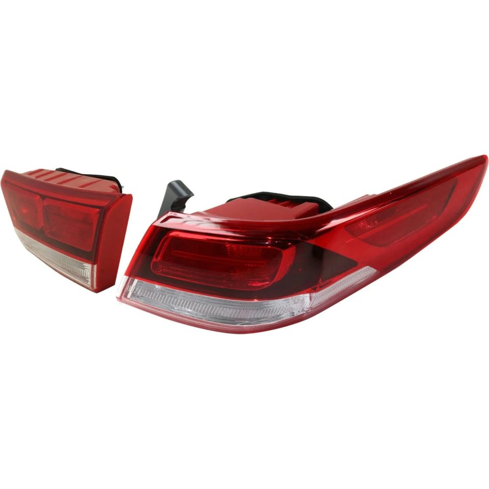 Clear Gift-Ready Tail Light Set For 2016-2020 Kia Optima Right Inner and Outer Clear/Red Halogen