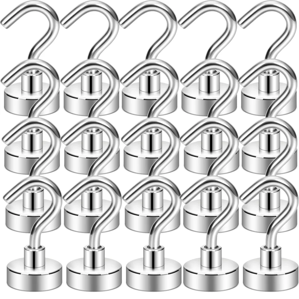 Core NAISHIER 20 Pack Magnetic Hooks, 25Lbs Strong Magnet Hooks for Kitchen, Home, Cruise, Workplace, Office and Garage