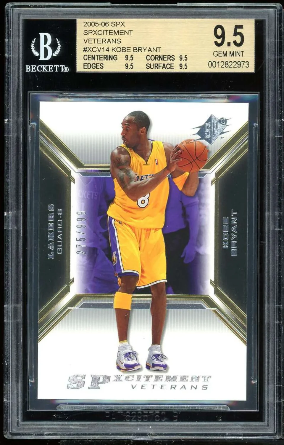 Lightweight Kobe Bryant 2005-06 SPX Spxcitement Veterans #XCV14 BGS 9.5 (9.5 9.5 9.5 9.5)