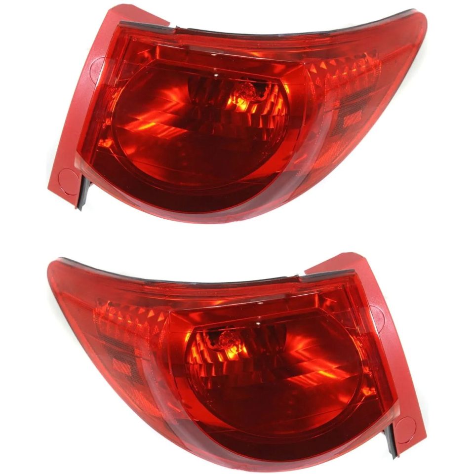 Long-Lasting Halogen Tail Light Set For 2009-2012 Chevy Traverse Red Lens w/ Bulbs 2Pcs CAPA