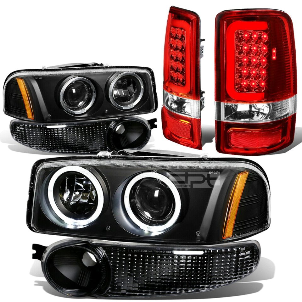 Essential Space-Saving YUKON DENALI BLACK HALO PROJECTOR HEADLIGHT+BUMP