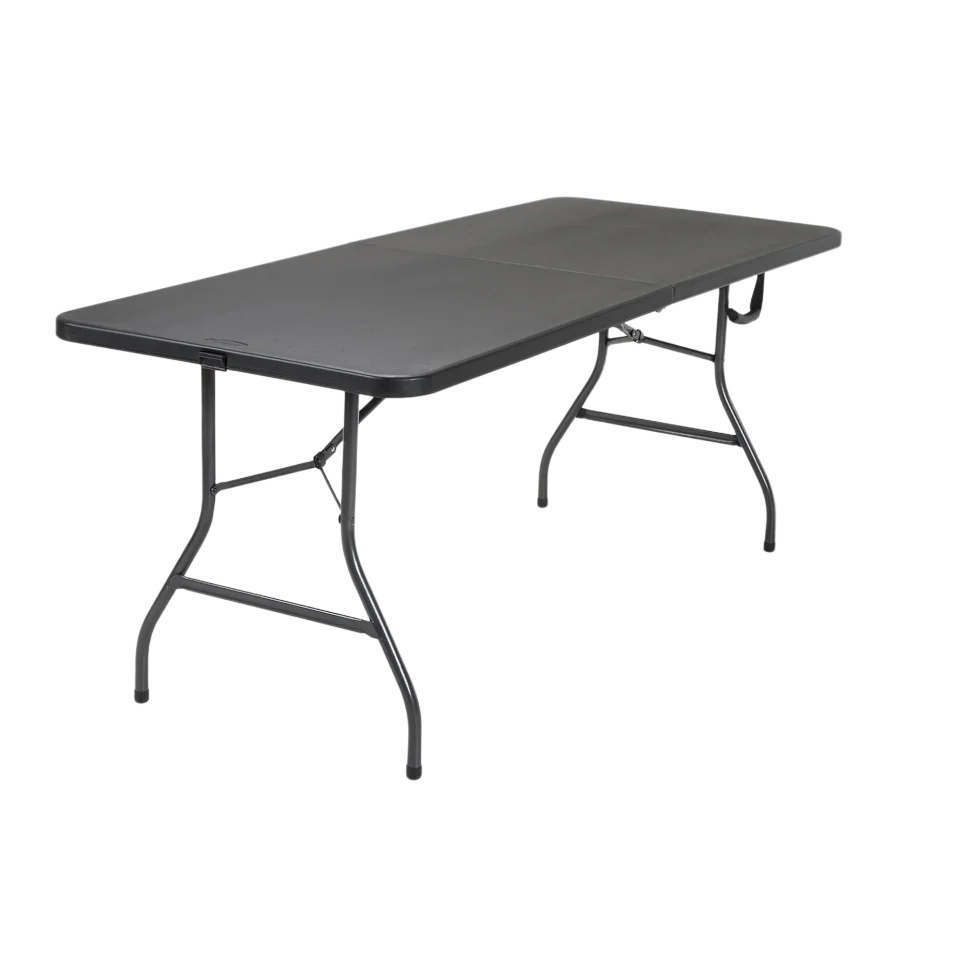 Essential Lightweight 6FT Portable Picnic Folding Table for Indoor and Outdoor 72ﾡﾱx30ﾡﾱ Black