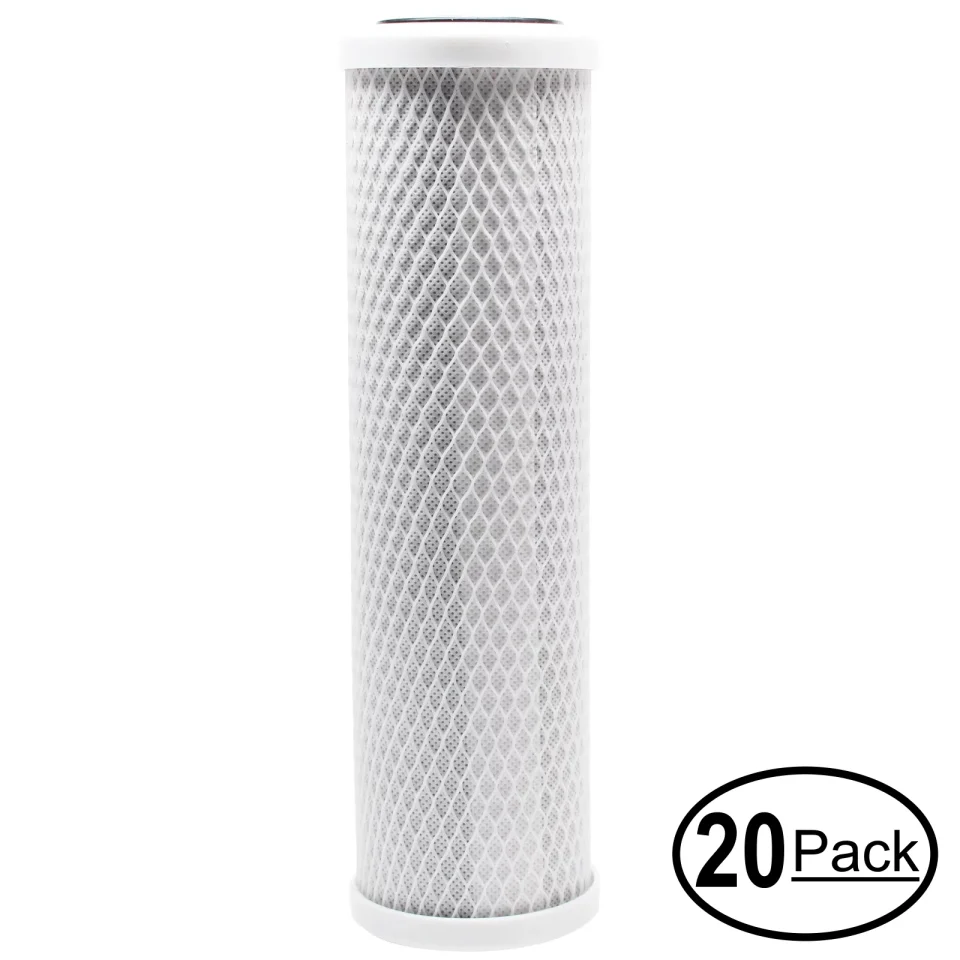 Supreme Eco-Friendly 20-Pack Replacement for Aquasafe Aquarium II PRO Activated Carbon Block Filter - Universal 10 inch Filter for Aquasafe 8 Stage Dual Purpose RO/DI System - Denali Pure Brand