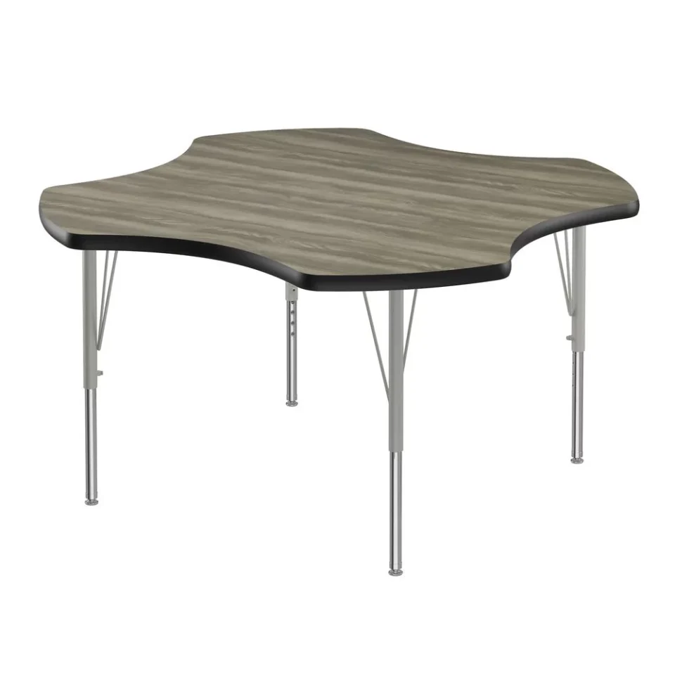 Stainless Steel Cooking Correll Inc. Deluxe High-Pressure Top Activity Tables 48x48, CLOVER NEW ENGLAND DRIFTWOOD, SILVER MIST