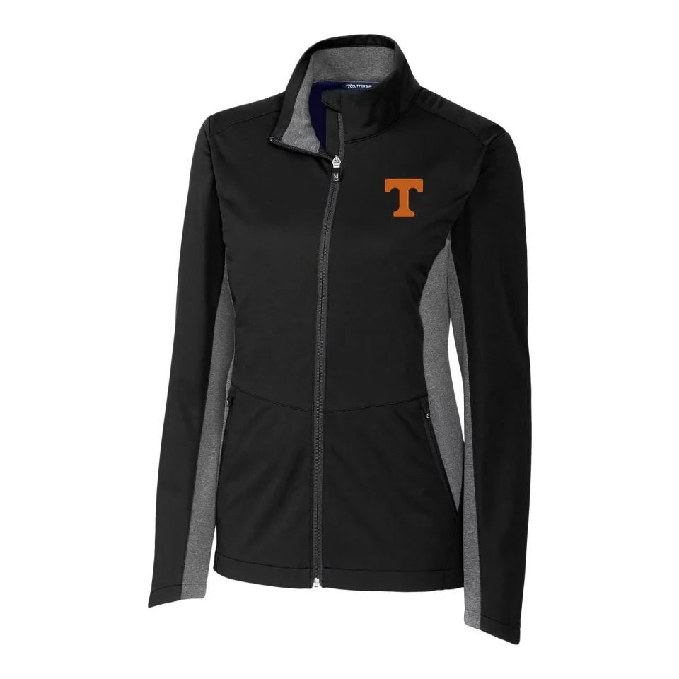 Bamboo Women's Cutter & Buck Black Tennessee Volunteers Navigate Softshell Full-Zip Jacket