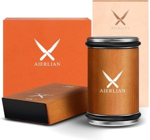 Space-Saving AIERLIAN Knife Sharpener Tool. Rolling Knife Sharpener Kit. Knife Sharpening with Diamonds and Ceramic for Steel of Any Hardness