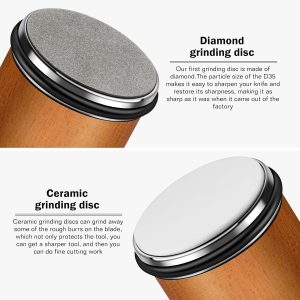 Space-Saving AIERLIAN Knife Sharpener Tool. Rolling Knife Sharpener Kit. Knife Sharpening with Diamonds and Ceramic for Steel of Any Hardness