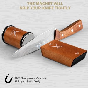 Space-Saving AIERLIAN Knife Sharpener Tool. Rolling Knife Sharpener Kit. Knife Sharpening with Diamonds and Ceramic for Steel of Any Hardness