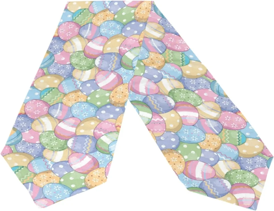 Storage Leak-Proof Dreamtimes Double Sided Cartoon Easter Eggs Long Polyester Table Runner 13 x 70 Inches Table Cloth Cover Placemats for Kitchen Dinning Living Holiday Home Decor