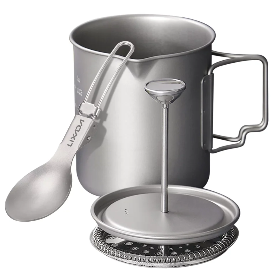 Supreme Best-Selling Lixada 750ml Coffee Cup Mug French Press Pot Coffee Maker Camping Cooking Pot with Folding Spoon