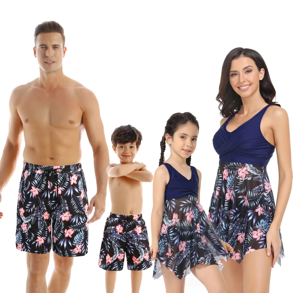 Safe Bamboo Peyakidsaa Family Matching Swimsuit Beach Bikini Sets Swimwear Swimming Trunks,Sizes Baby-Kids-Adult