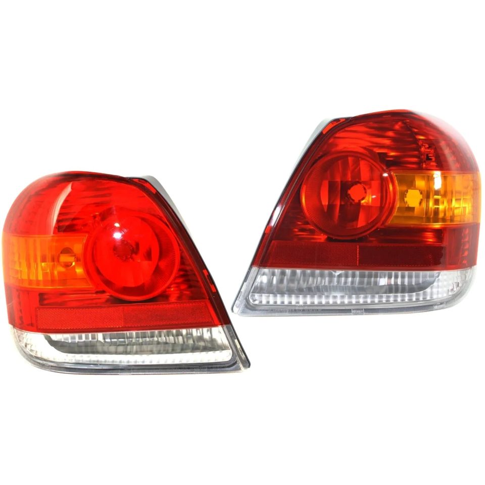 Polished Dining Set of 2 Tail Light For 2003-2005 Toyota Echo LH & RH DOT/SAE Compliant