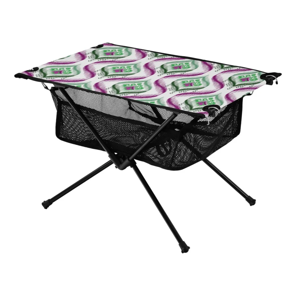 Lightweight Ethnic Tribal Indian Mandala Camping Folding Table Portable Beach Table with Storage Bag Compact Picnic Table for Outdoor Travel Fishing BBQ