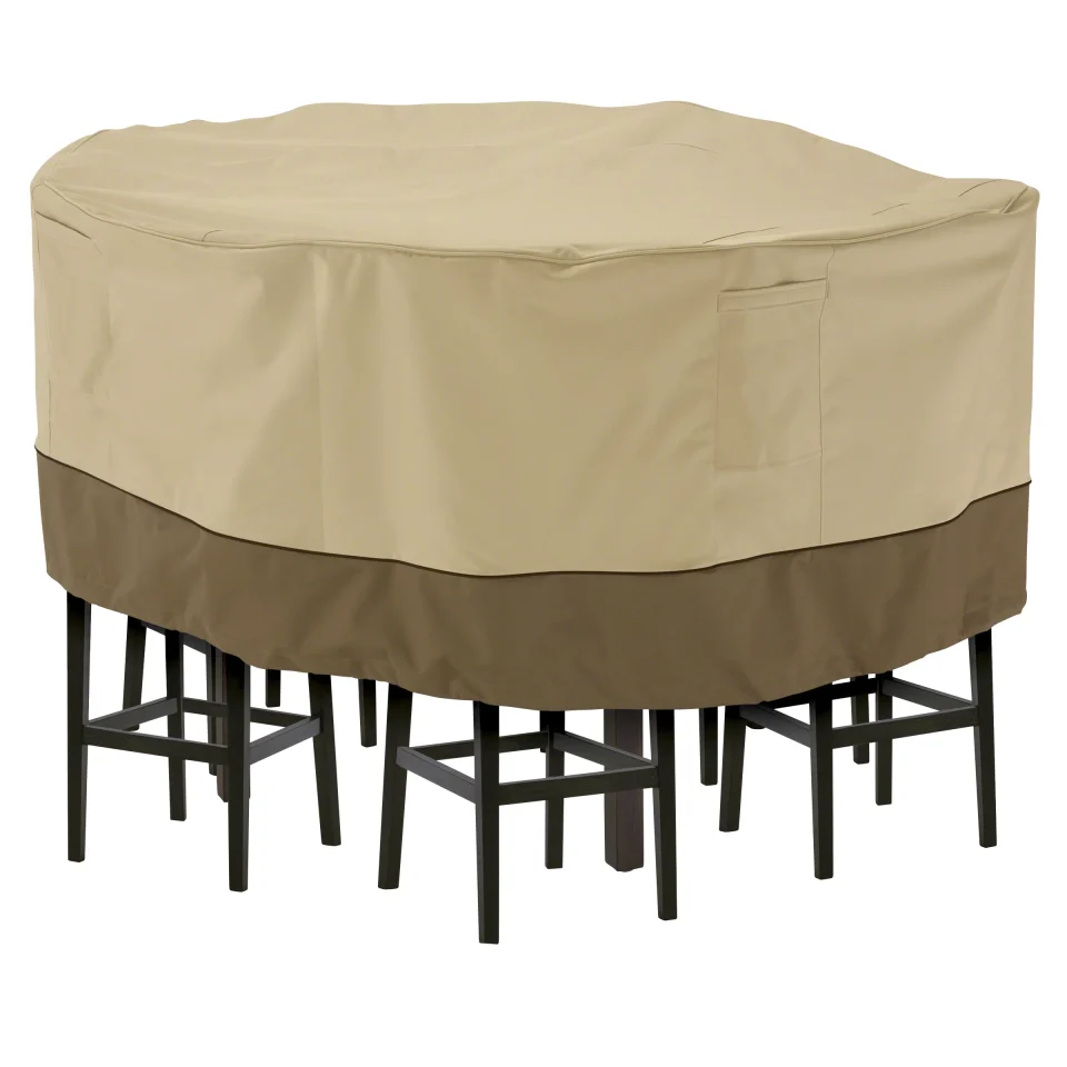 Dining Classic Accessories Veranda Water-Resistant 94 Inch Tall Round Patio Table & Chair Set Cover