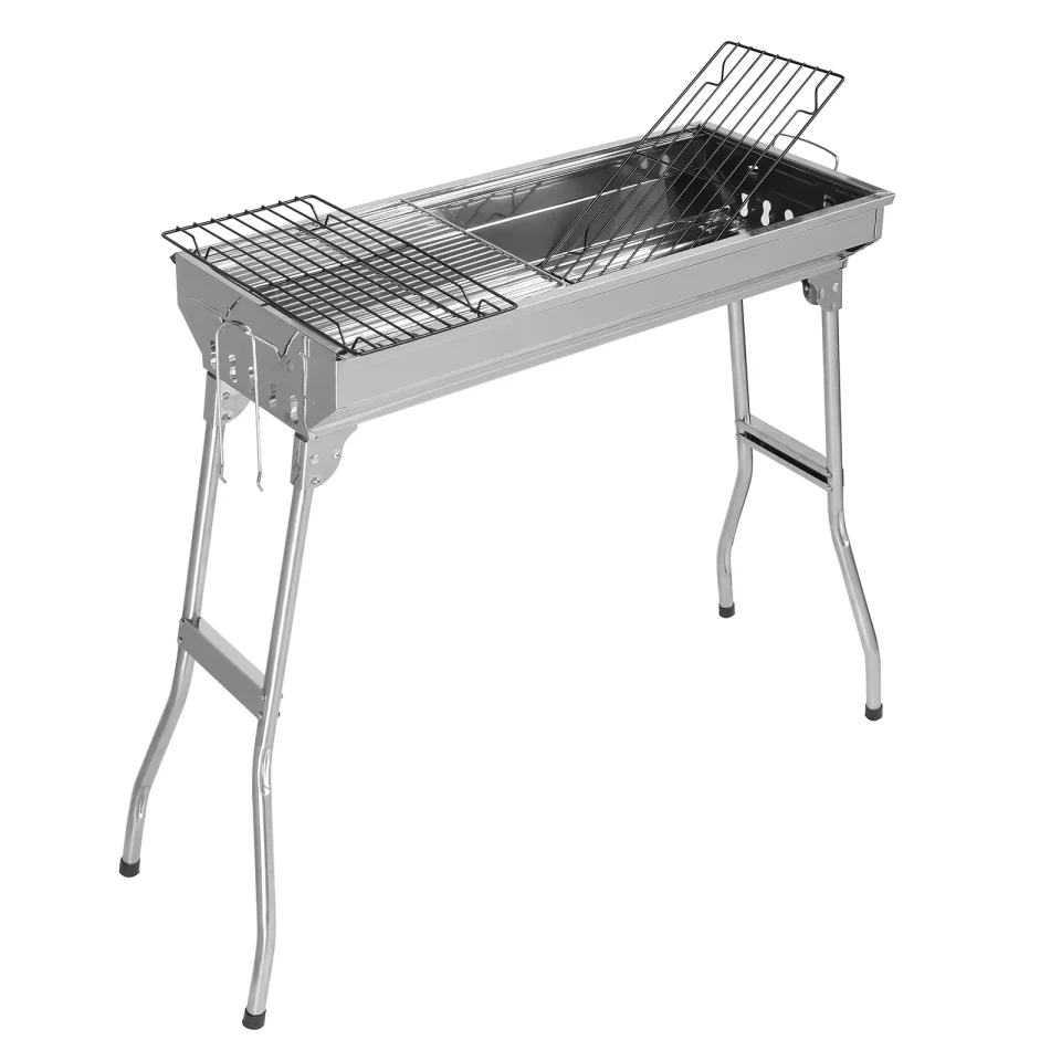 Ultimate CAIHONG Commercial Quality Portable Charcoal Grills Hibachi BBQ Lamb Skewer Folded Camping Barbecue Grill for Garden Backyard Party Picnic Travel Home Outdoor Cooking Use(39.37 x 12.2 x 27.95 inch)